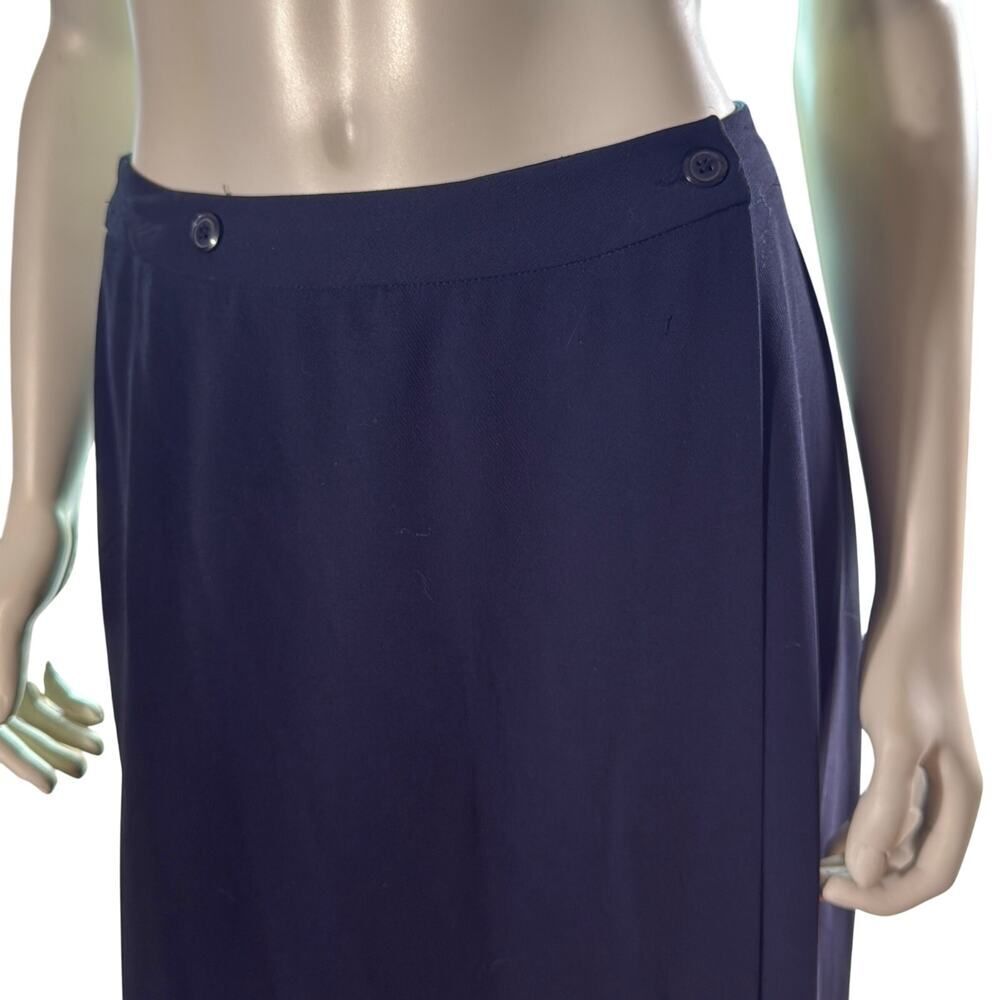 Vintage Jones New York Triacetate Black A Line Wrap Maxi Skirt Size 8